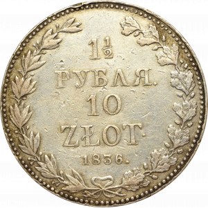 Zabór rosyjski, Mikołaj I, 1-1/2 rubla=10 złotych 1836, Warszawa