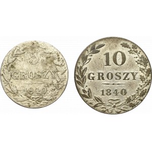 Zabór rosyjski, Zestaw 5 i 10 groszy 1840