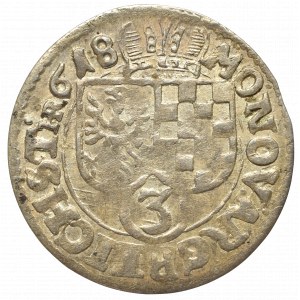 Śląsk, Księstwo legnicko-brzesko-wołowskie, 3 krajcary 1618, Złoty Stok