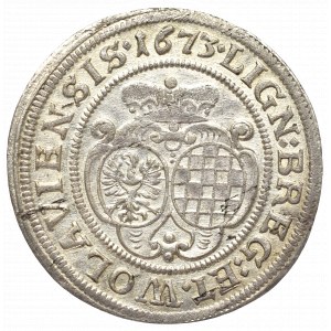 Śląsk, księstwo legnicko-brzesko-wołowskie, Ludwika (regentka), 6 krajcarów 1673, Brzeg