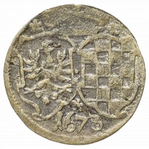 Śląsk, księstwo legnicko-brzesko-wołowskie, Ludwika (regentka), Groschel 1673, Brzeg