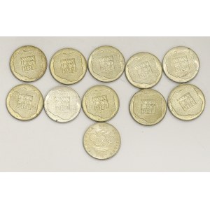 PRL, zestaw srebrnych monet - mapki (11 egzemplarzy)