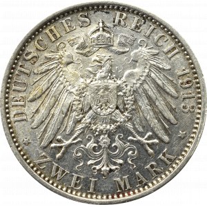 Niemcy, Prusy, 2 marki 1913 - 25 lat rządów Wilhelma II