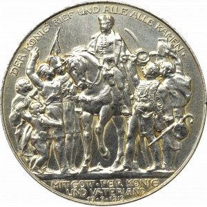 Germany, Preussen, 3 mark 1913 - 100 years of the victory over Napoleon