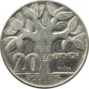 PRL, próba 20 złotych 1964 drzewko z.m. nikiel