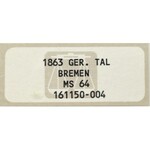 Niemcy, Brema, Talar 1863 - 50 rocznica wyzwolenia Niemiec NGC MS64