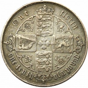 UK, 1 florin 1853 - gothic type