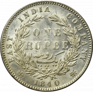 Indie brytyjskie, 1 Rupia 1840 - 25 jagódek