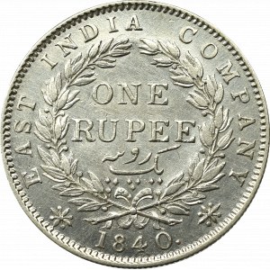 Indie brytyjskie, 1 Rupia 1840 - rzadszy portret