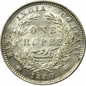 Indie brytyjskie, 1 Rupia 1840 - 28 jagódek