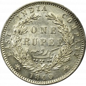 British India, 1 rupee 1840