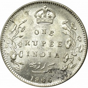 British India, 1 rupee 1906