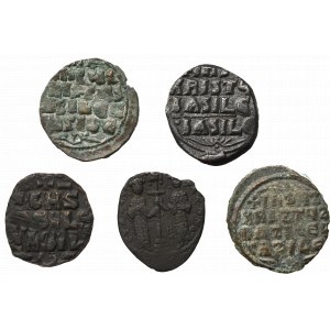 Byzantine coinage, Lot of 5 ae
