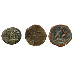 Byzantine coinage, Lot of 3 ae