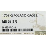 Stanisław August Poniatowski, Grosz 1768 G - NGC MS61BN