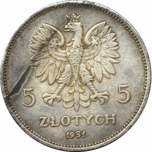 II Rzeczpospolita, 5 złotych 1931 Nike - stare fałszerstwo