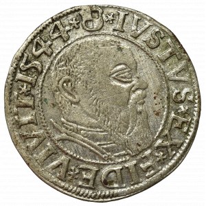 Prusy Książęce, Albrecht Hohenzollern, Grosz 1544, Królewiec - szeroka broda odwrócone N w BRAN