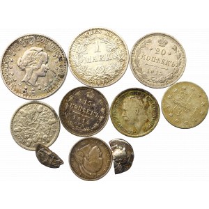 Zestaw monet świata w tym antyk i srebro
