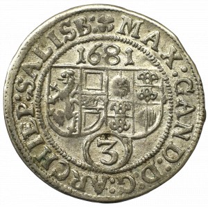 Austria, Biskupstwo Salzburga, 3 krajcary 1681