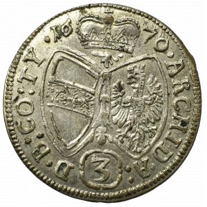 Austria, Leopold I, 3 kreuzer 1670, Hall