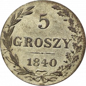 Zabór rosyjski, Mikołaj I, 5 groszy 1840