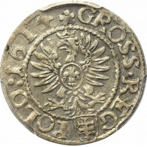 Sigismund III, Groschen 1614, Cracow - PCGS AU58