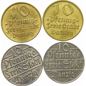 Free city of Danzig, Lof of 10 pfennig (4 ex.)