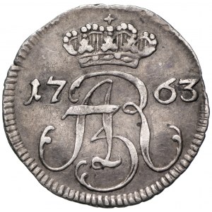 August III Sas, Szeląg 1763, Gdańsk - czyste srebro