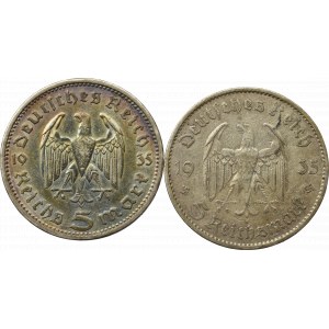 Germany, III Reich, Lot 5 mark