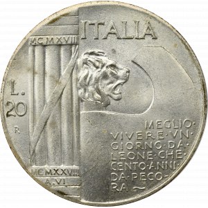 Italy, 20 lira 1945 Mussolini