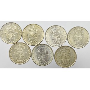 Szwecja, Zestaw 2 korony 1952-1966 (7 egz)