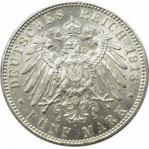 Germany, Bayern, 5 mark 1913