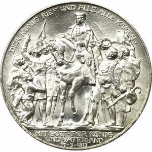Germany, Preussen, 3 mark 1913 - 100 years of the victory over Napoleon