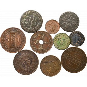 Francja, Zestaw monet miedzianych (10 egz)