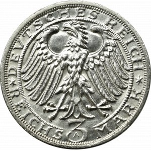 Niemcy, Republika Weimarska, 3 marki 1928 Naumburg - Doskonała !