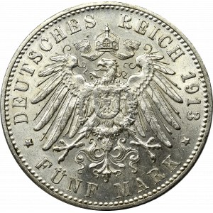 Germany, Wirtemberg, 5 mark 1913
