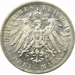 Germany, Preussen, 3 mark 1913 - 25 years of Wilhelm II reign