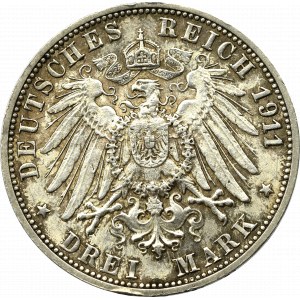 Germany, Wurtemberg, 3 mark 1911