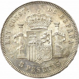 Spain, 5 pesetas 1891