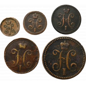 Russia, Nicholas I, Lot of 1/4-3 kopecks 1840