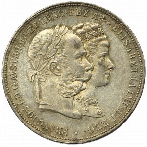 Austria, Franciszek Józef, 2 guldeny 1879 - srebrne wesele