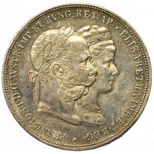 Austria, Franciszek Józef, 2 guldeny 1879 - srebrne wesele