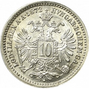 Austro-Węgry, Franciszek Józef, 10 krajcarów 1872 - Zjawiskowa !