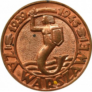 Volksrepublik Polen, Medaille für Warschau - technologischer Prozess in Kupfer