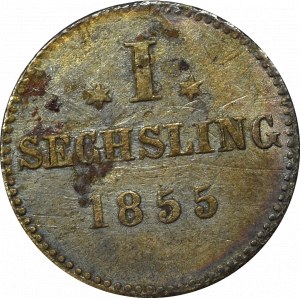 Germany, Hamburg, 1 sechsling 1855