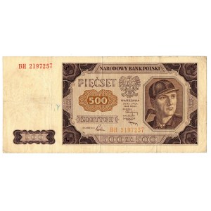 PRL, 500 złotych 1948 - 2 egzemplarze - Serie BH i BG