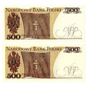 PRL, 500 złotych 1979 - zestaw 2 egzemplarze - BA i CB