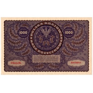 II RP, 1000 marek polskich 1919 II SERJA BL