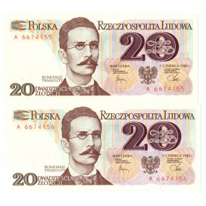 PRL, 20 Zloty 1982 - Satz von 2 Exemplaren - Serie A