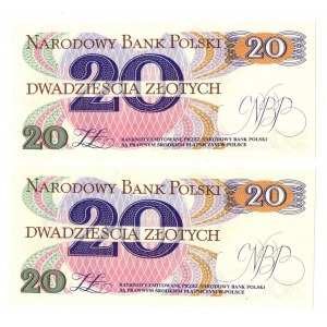 PRL, 20 Zloty 1982 - Satz von 2 Exemplaren - Serie A